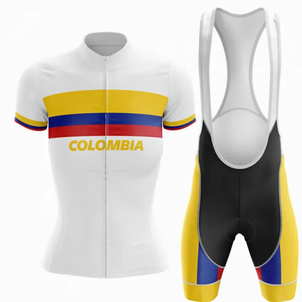 Colombia Women V4 Cycling Kit Yellow/Red/Blue