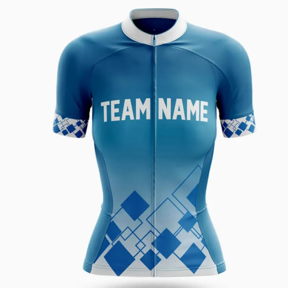 Custom Team Name V19 Geometric Pattern Blue/White/Purple