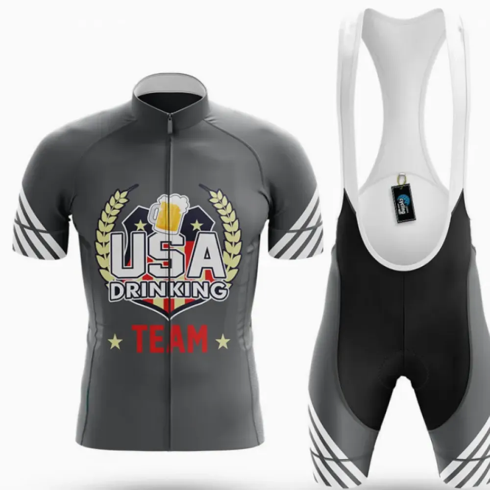 USA Drinking Team Cycling Kit Grey/White/Black
