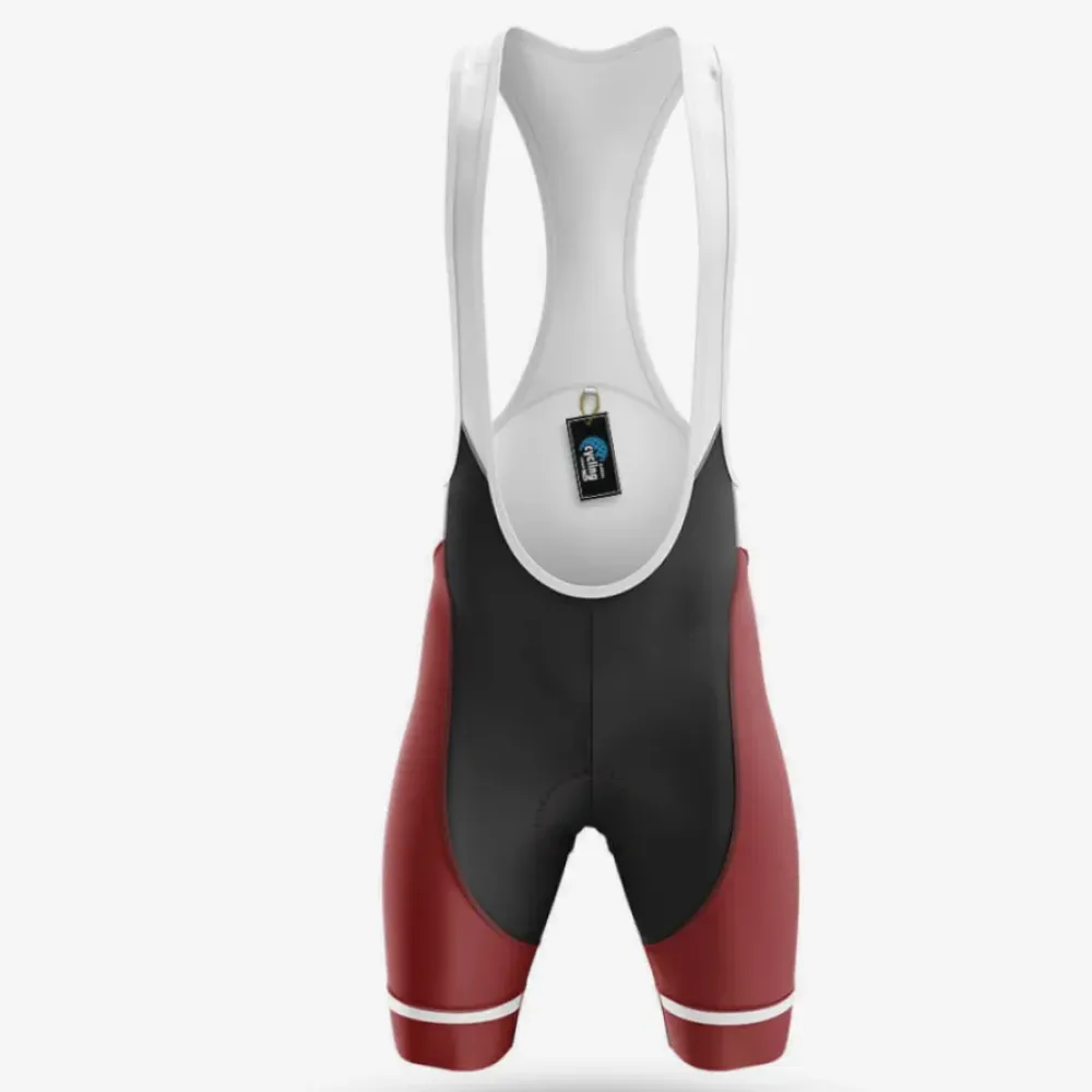 Santa Cycling Bibs Comfortable Black/Burgundy/White