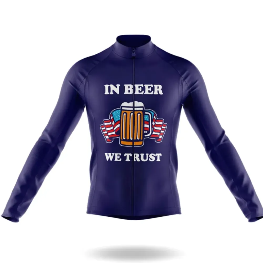 Cycling Jersey In Beer We Trust Navy/Red/White