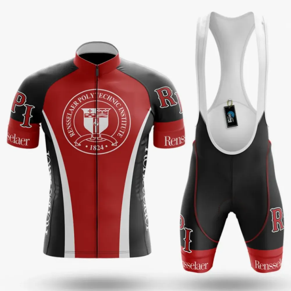 Rensselaer Polytechnic Institute Cycling Kit Full Set Full Coverage Red/Black/White