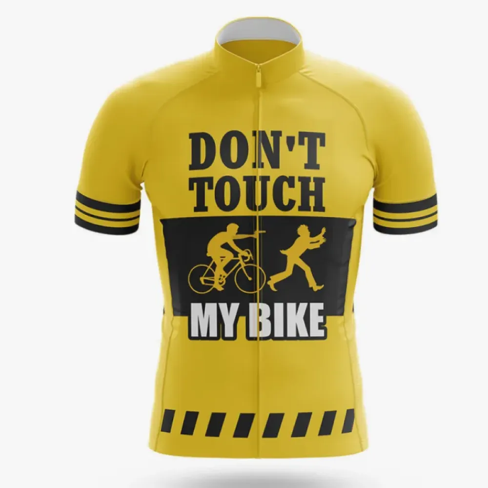 Don't Touch My Bike Cycling Jersey Yellow/Black/Gold
