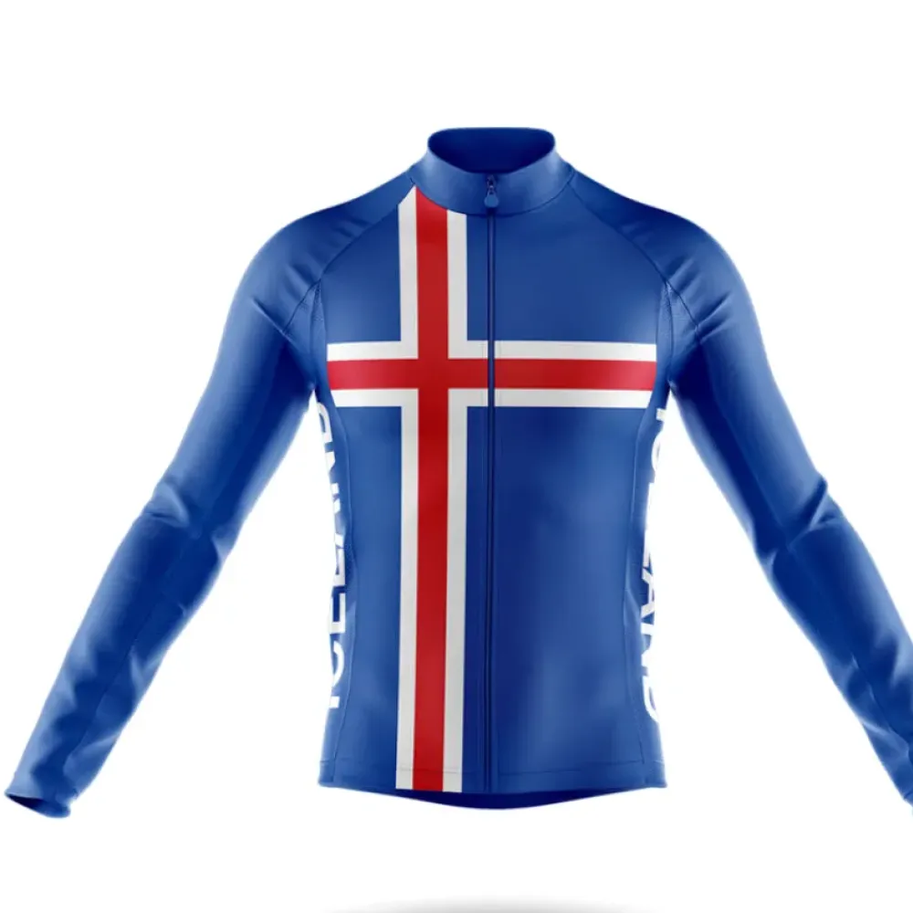 Iceland Flag Cycling Jersey Blue/Red/White