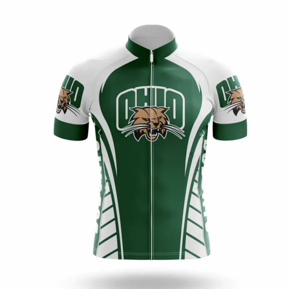 Ohio Bobcats Cycling Jersey Green/White/Brown