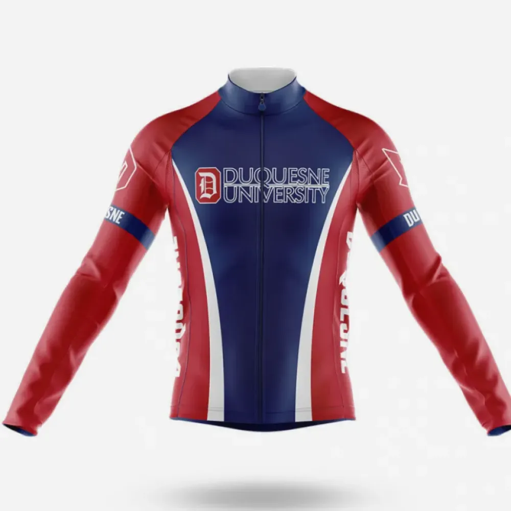 Duquesne University Long Sleeve Cycling Jersey Navy/Red/White