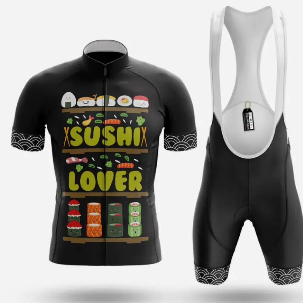 Sushi Lover Cycling Kit Unique Design Black/Grey/White