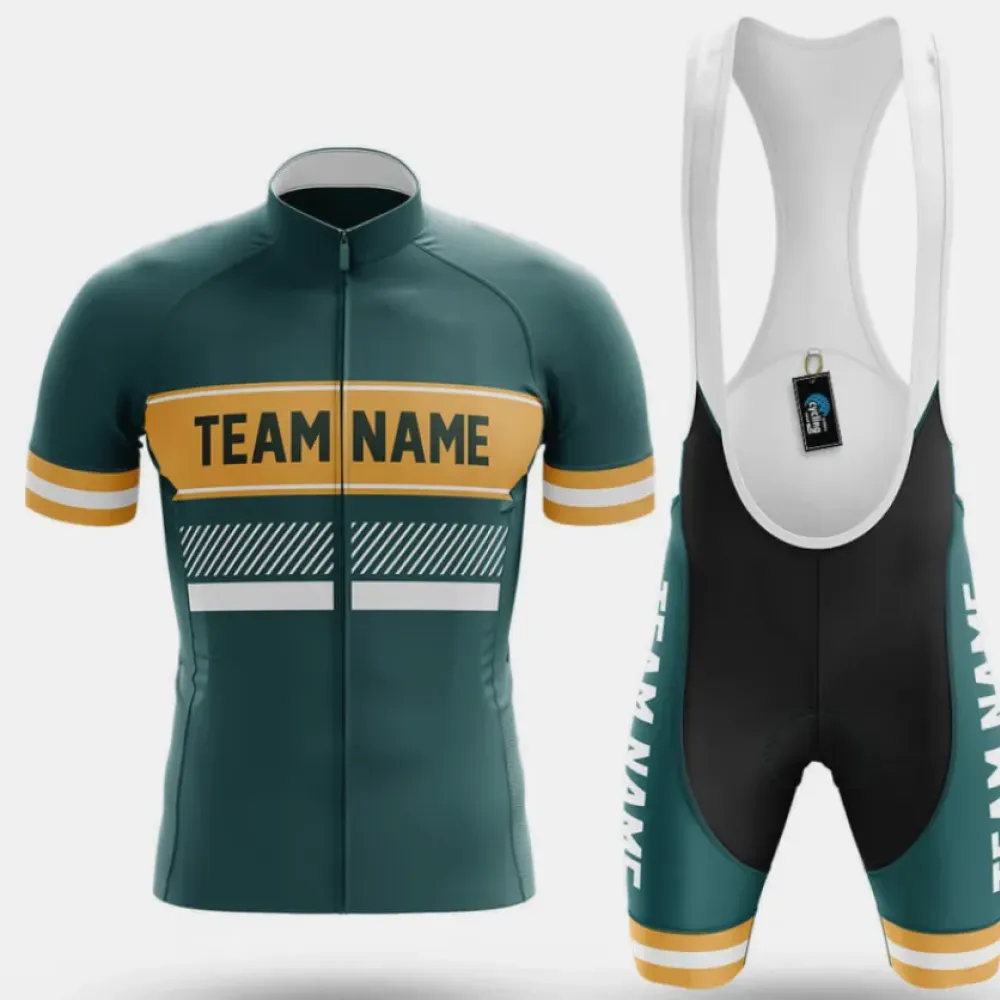 Cycling Kit S10 Custom Team Name Teal/Yellow/White