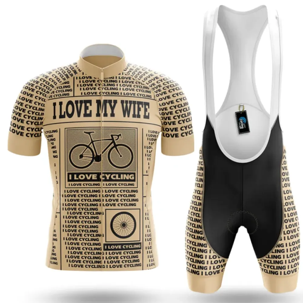 Cycling Kit I Love My Wife Beige/Black/Gold