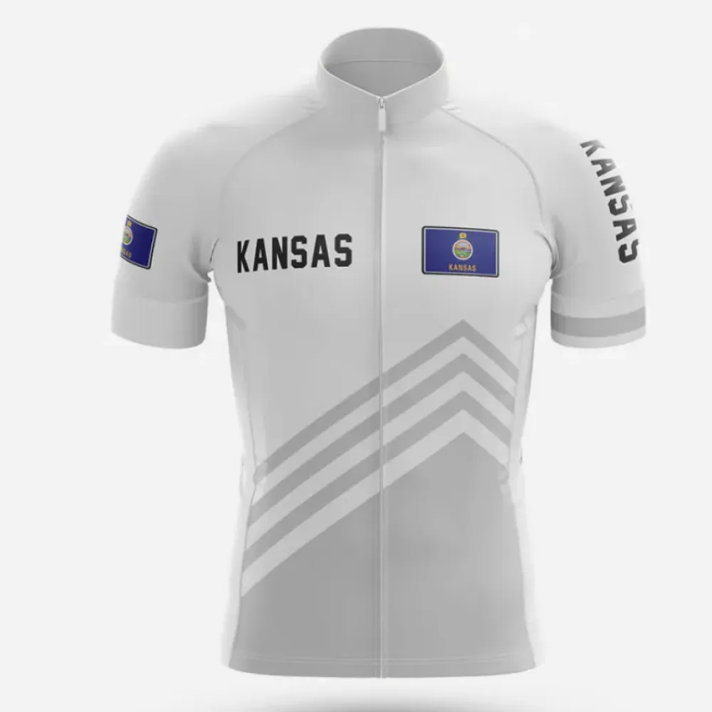 Kansas S4 Cycling Jersey White/Grey/Blue