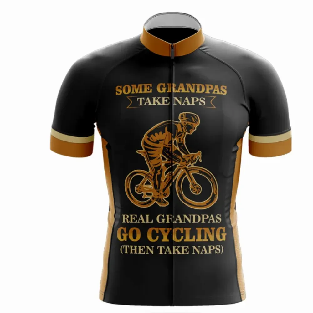 Real Granpas Cycling Jersey Vintage Black/Gold/White