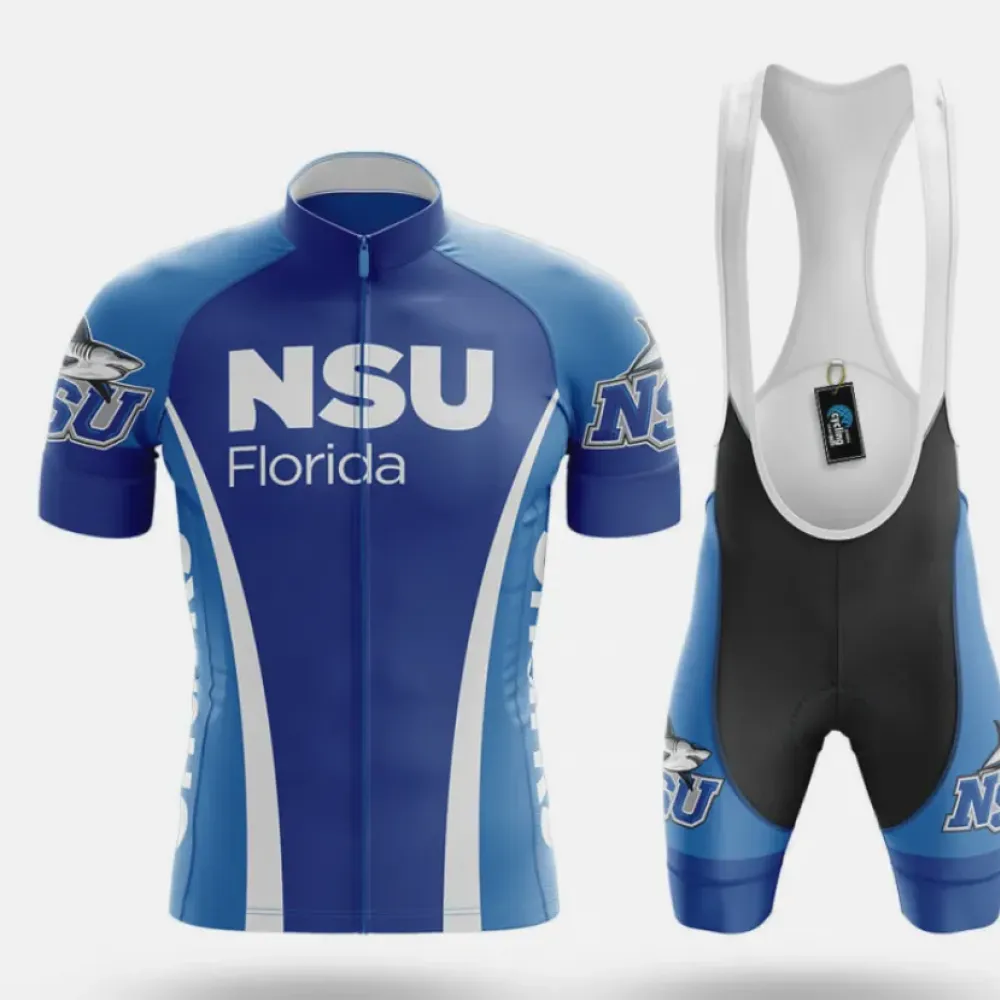 Nova Southeastern University Cycling Kit Full Set Blue/White/Black