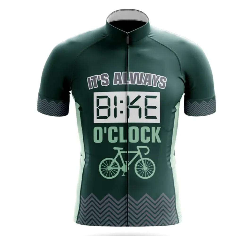 Bike O'Clock Cycling Jersey Always Bike Green/Teal/Dark Gray