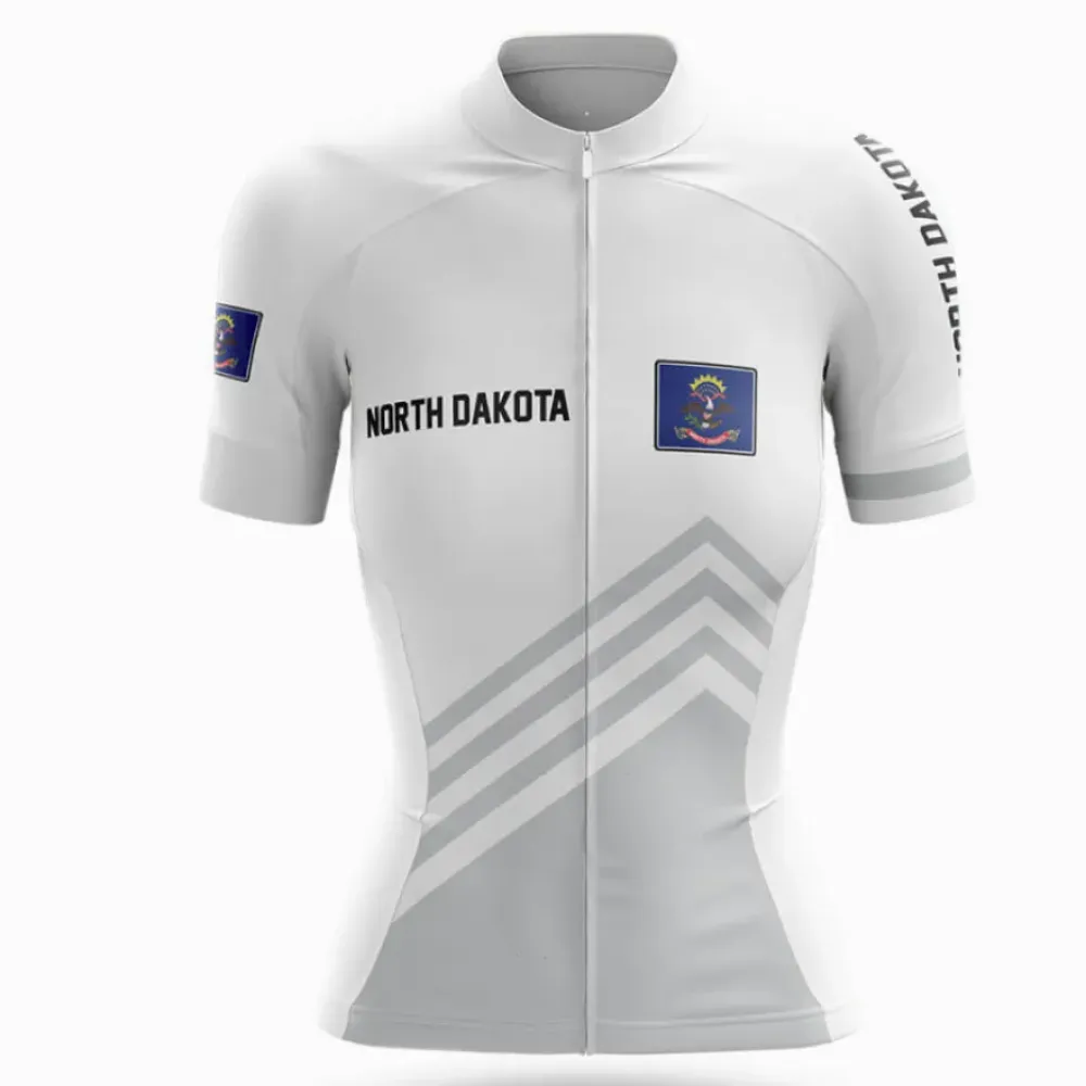 North Dakota S4 White Cycling Jersey Women Gray/White/Black