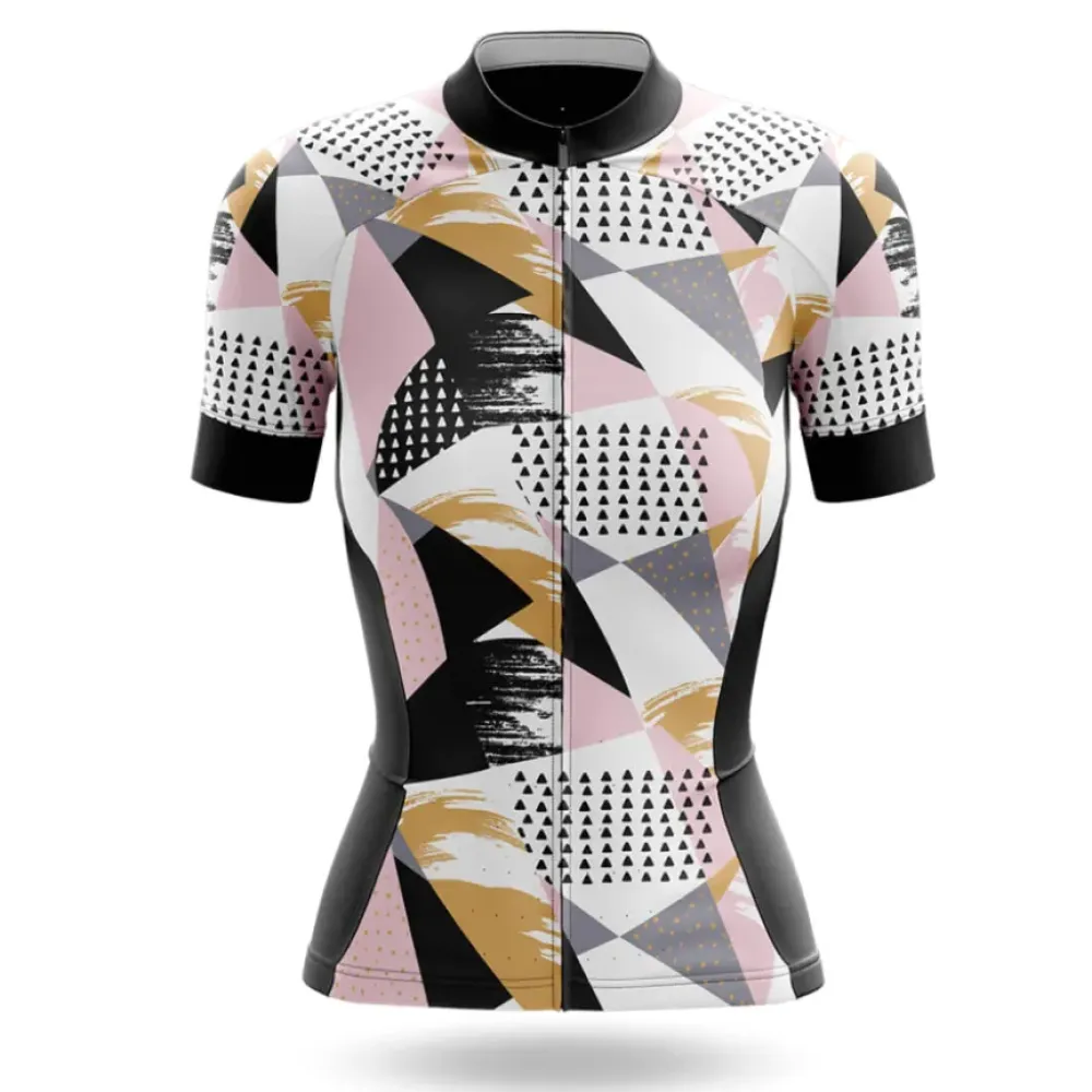 Women's Cycling Jersey Rose Gold Pink/Gold/Black