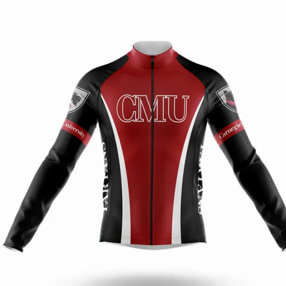 Carnegie Mellon University CMU Long Sleeve Cycling Jersey Red/Black/White