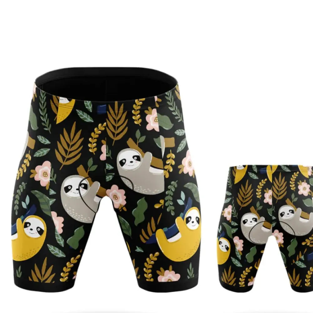 Sloth Lover Women's Cycling Kit Floral Yellow/Black/Pink