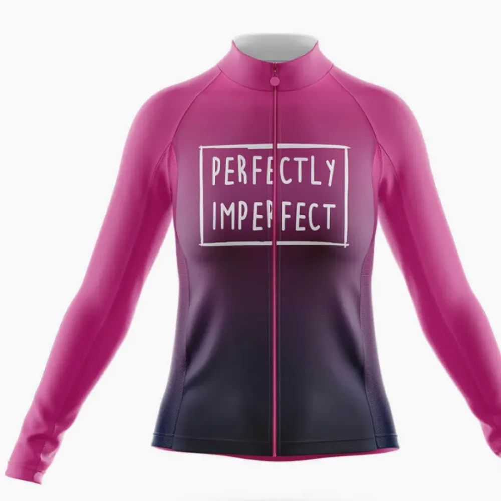 Perfectly Imperfect Women Long Sleeve Cycling Jersey Pink/Black/Purple