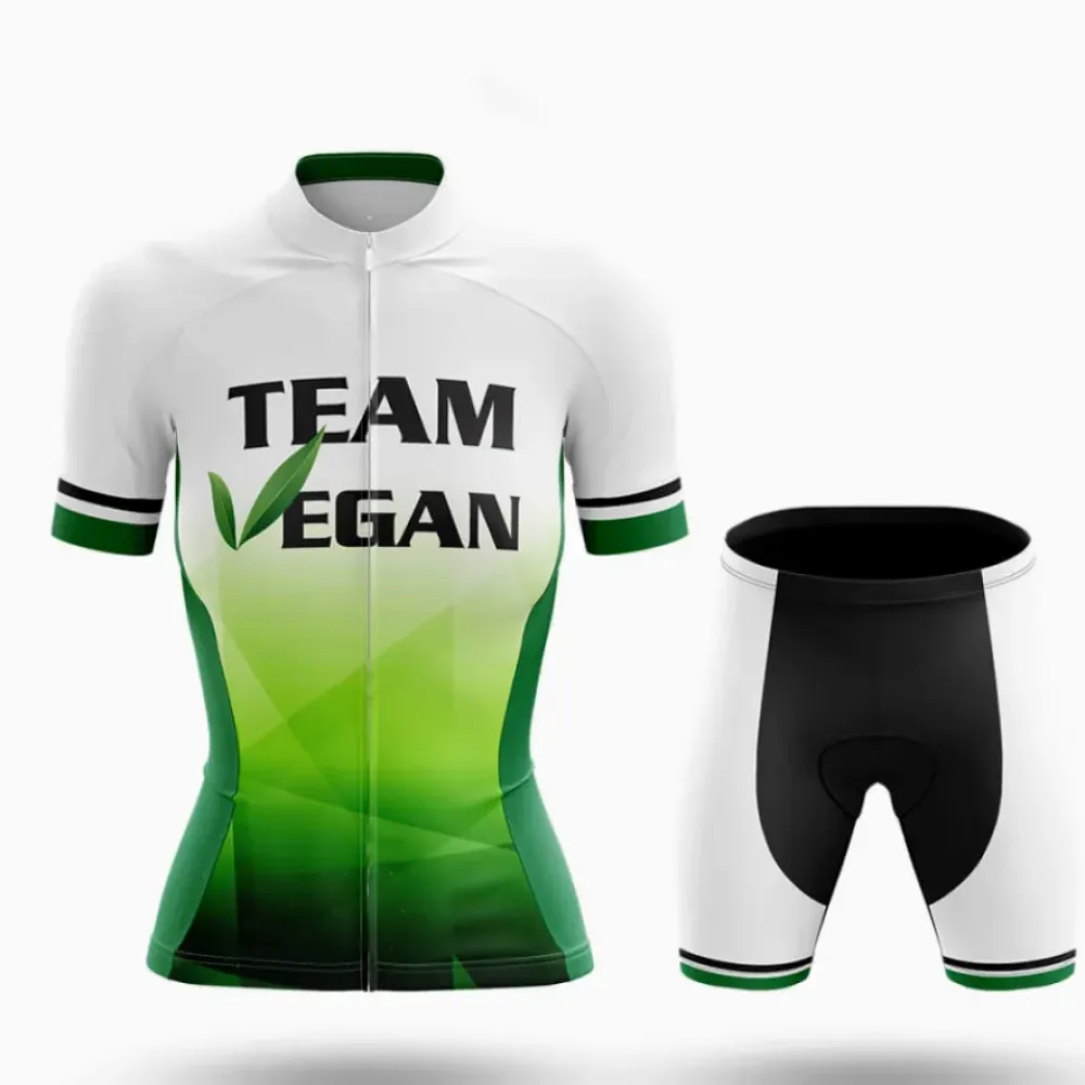 Team Vegan Women Cycling Kit White/Green/Black