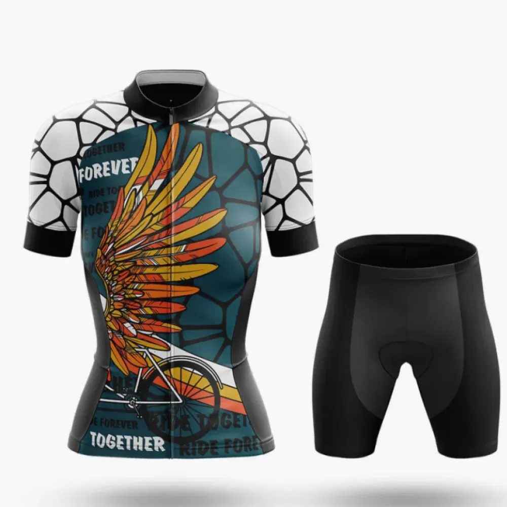Ride Together Women's Cycling Kit Together Forever Teal/Orange/Black