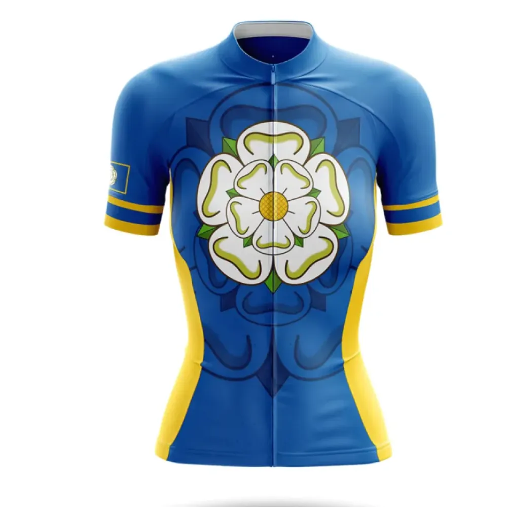 Yorkshire Women Cycling Jersey Blue/Yellow/White