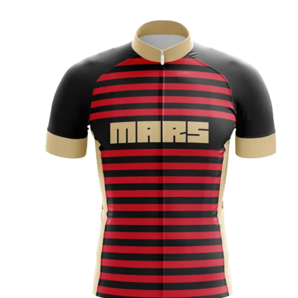 Mars Cycling Jersey Striped Black/Red/Gold