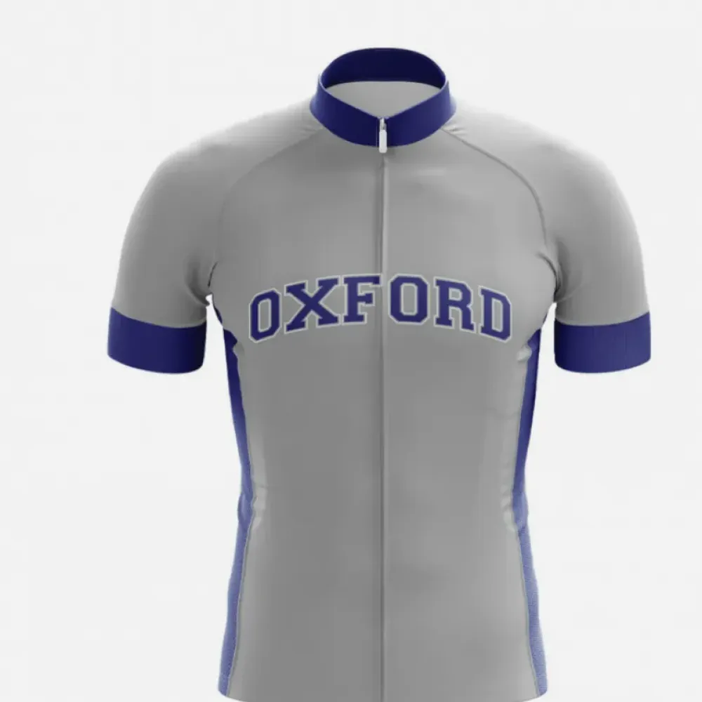 Oxford Cycling Jersey Breathable Gray/Dark Blue/White