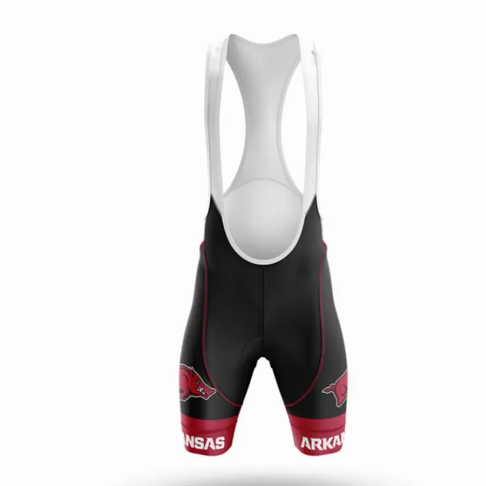 University of Arkansas Cycling Bibs Comfortable Black/Red/White