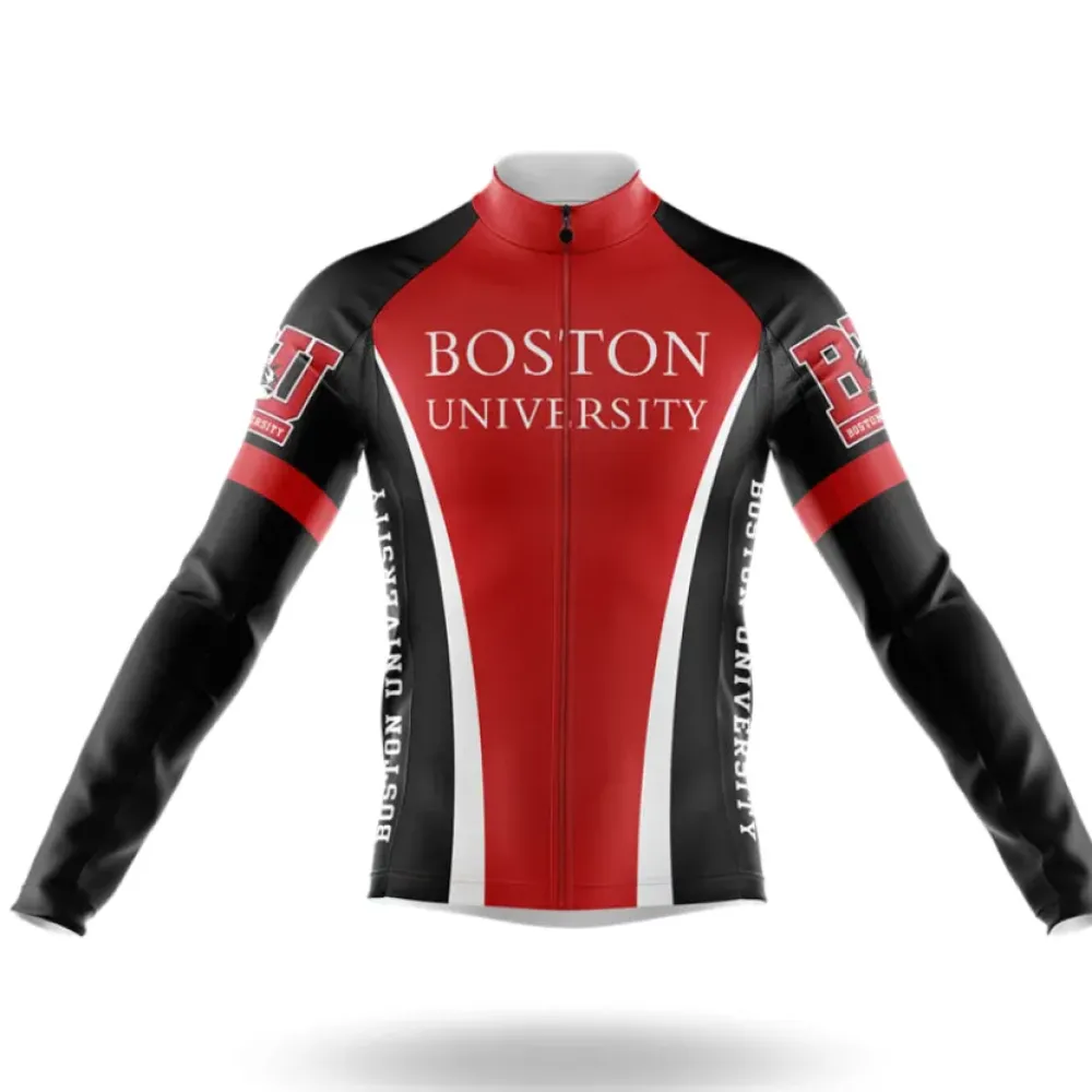 Boston University Long Sleeve Cycling Jersey Red/Black/White