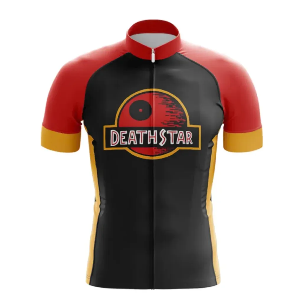 Death Star Cycling Jersey Unique Design Red/Yellow/Black