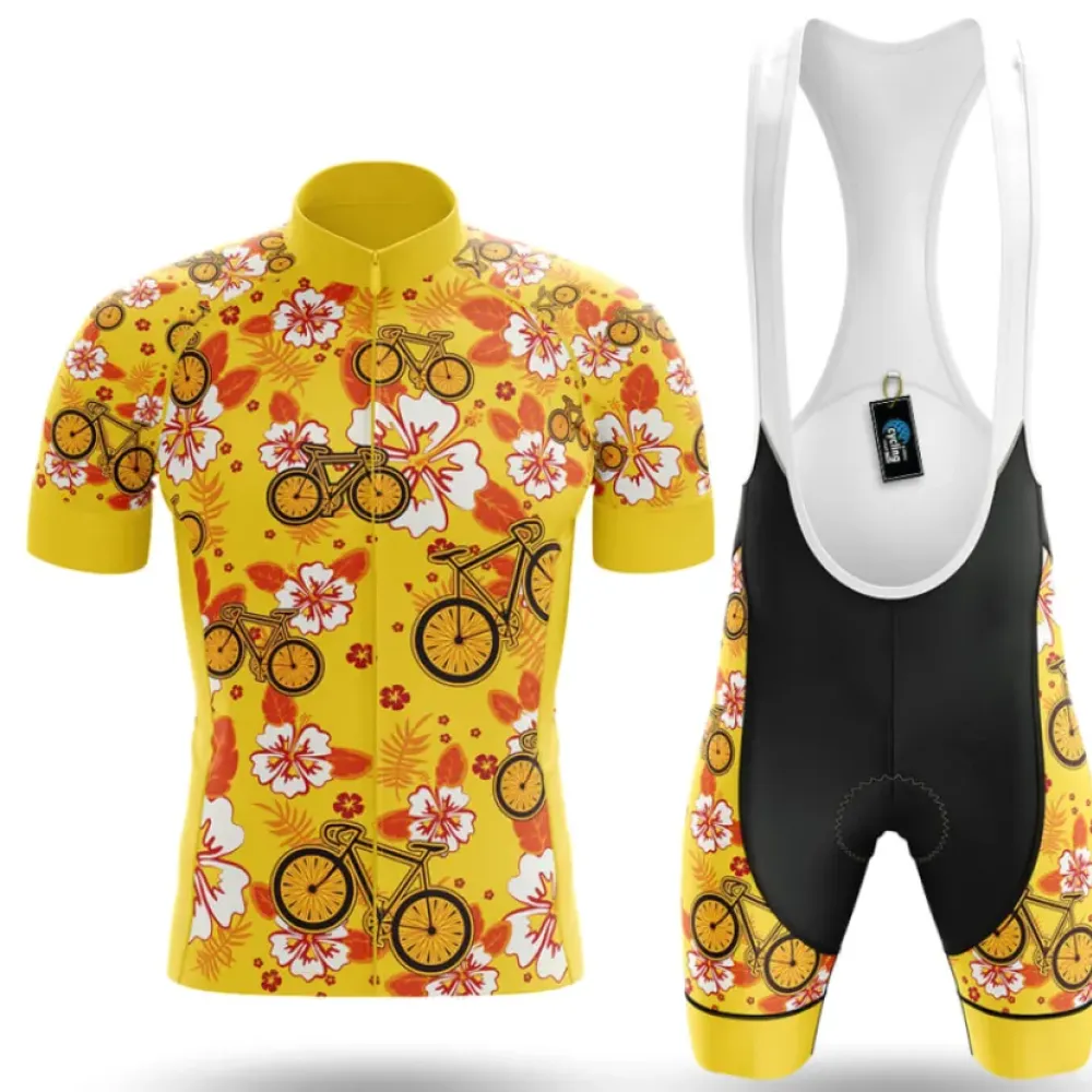 Cycling Kit Aloha Floral Bicycle Yellow/Black/White