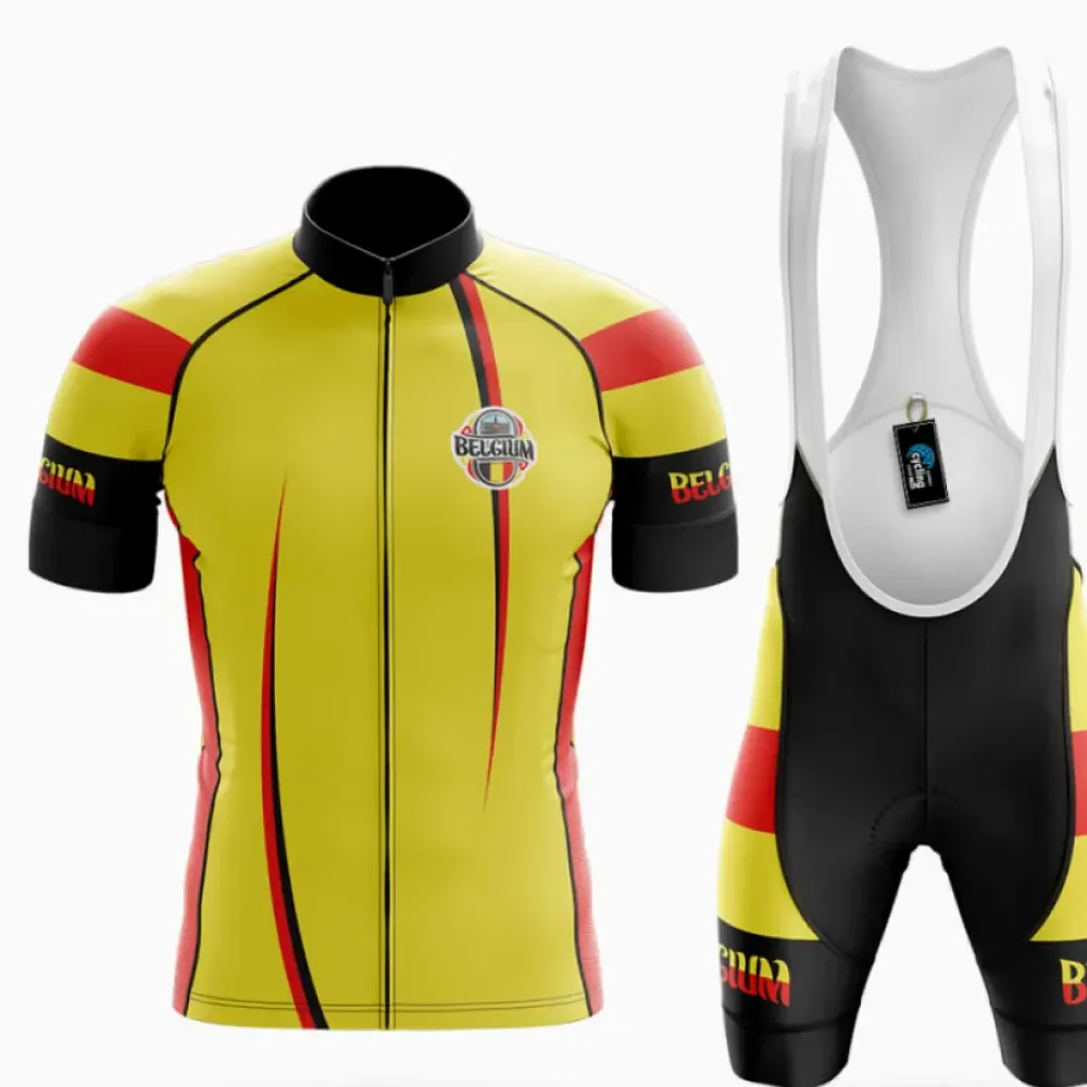 Belgium Flag National Cycling Kit Full Set Yellow/Red/Black