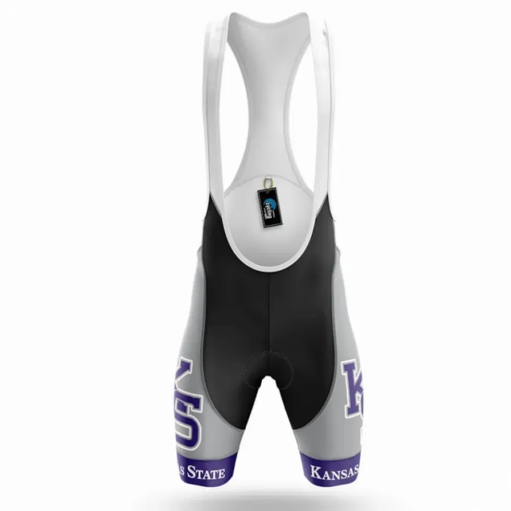 Kansas State Cycling Bibs Comfortable Gray/Purple/White