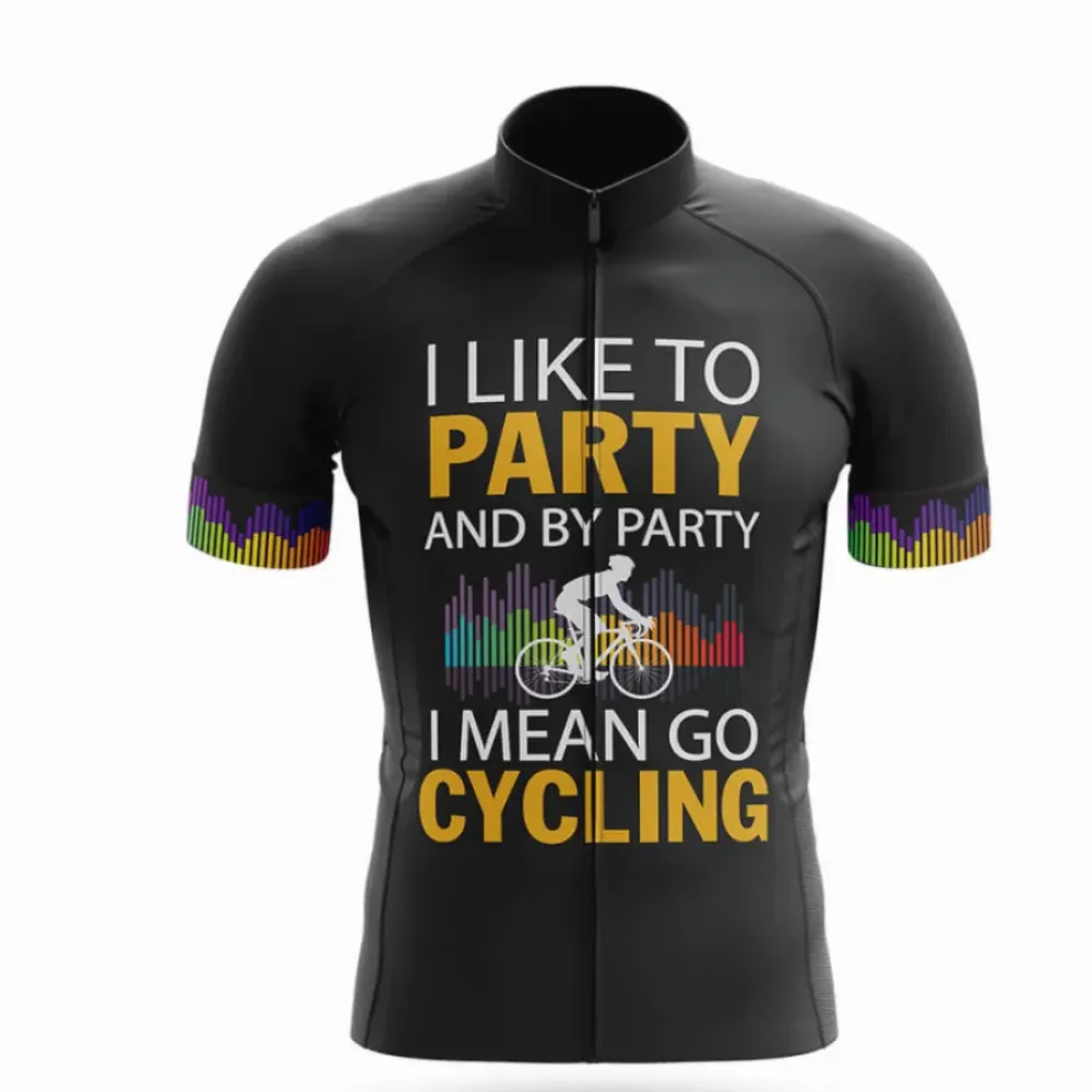 Cycling Party Jersey Black/Yellow/Purple