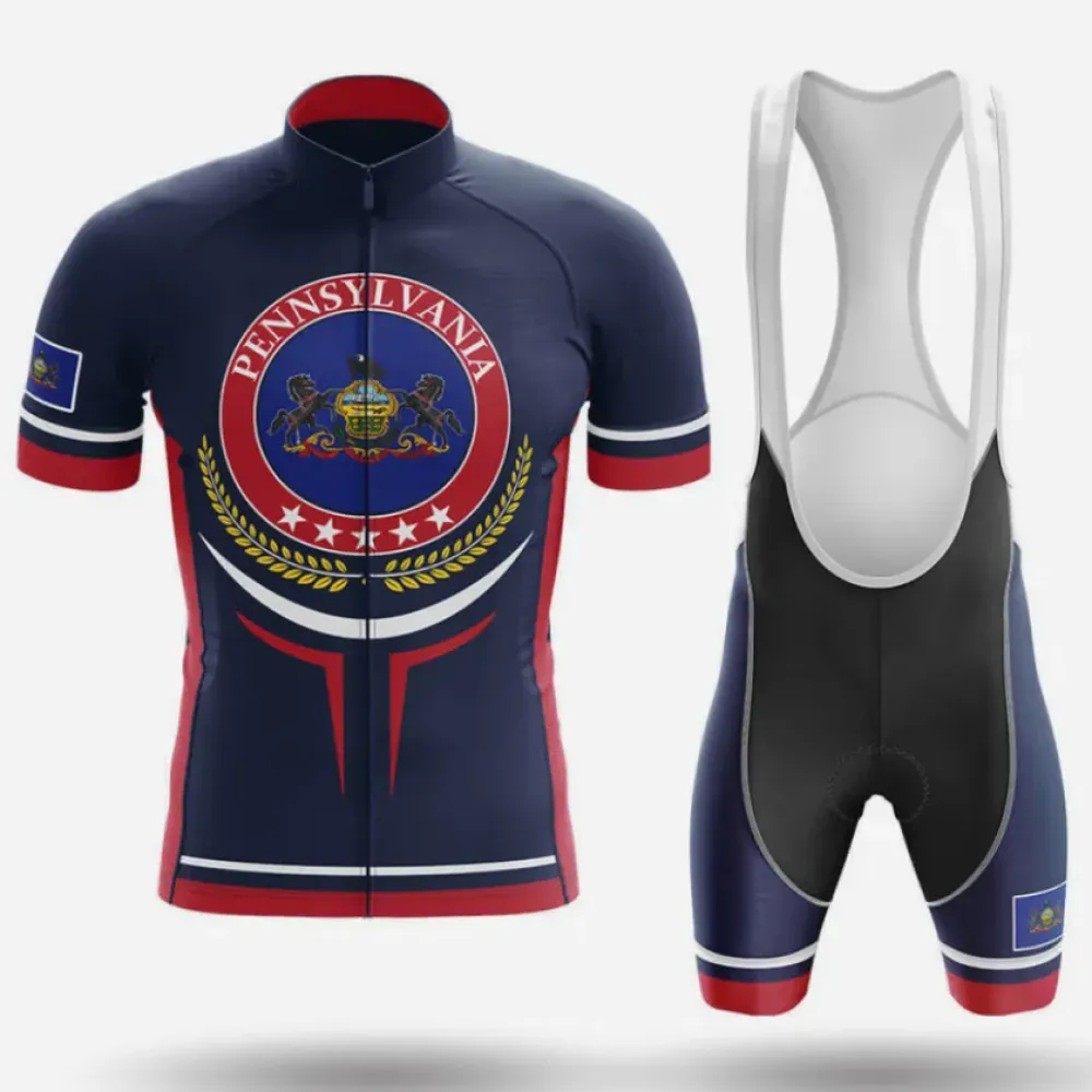 Pennsylvania V19 Cycling Kit Full Set Navy/Red/White