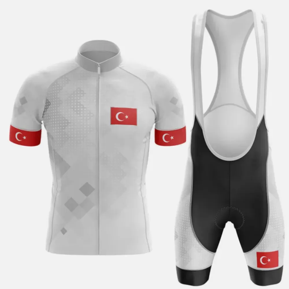 Turkey Cycling Kit Turkish Flag White/Red/Grey