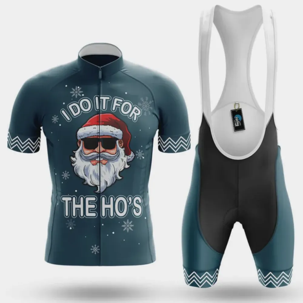 Santa Ho's Cycling Kit Blue/White/Grey