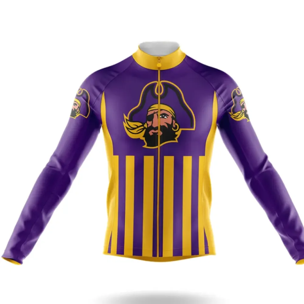 East Carolina University USA Long Sleeve Cycling Jersey Purple/Gold/White