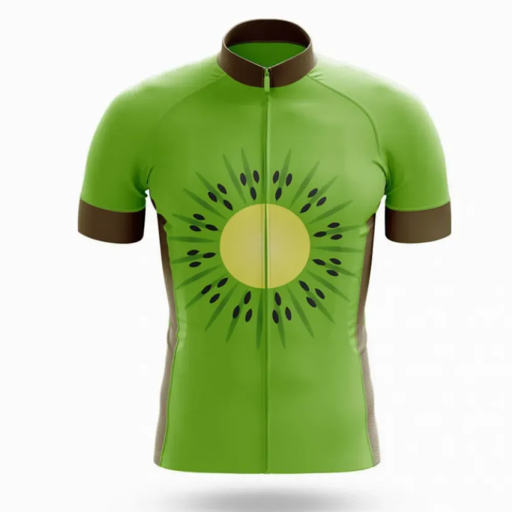 Kiwi Cycling Jersey Sunburst Green/Brown/Lime