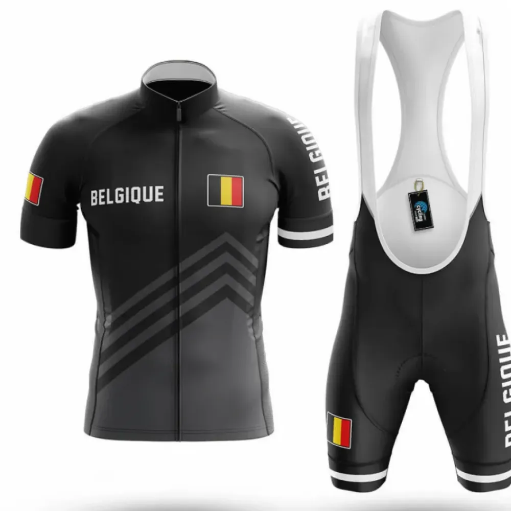 Belgique S5 Black Cycling Kit Full Set Black/White/Grey