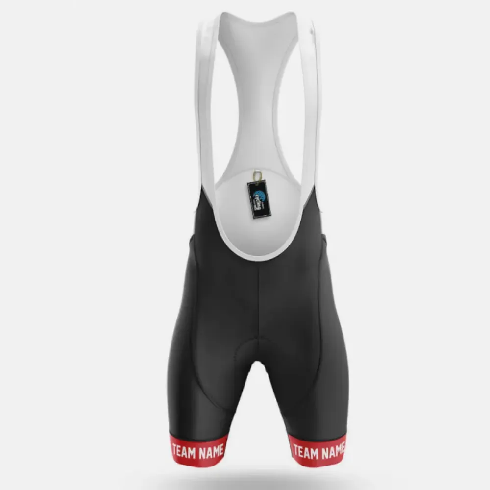 Cycling Bibs S1 Custom Team Name Red/White/Black
