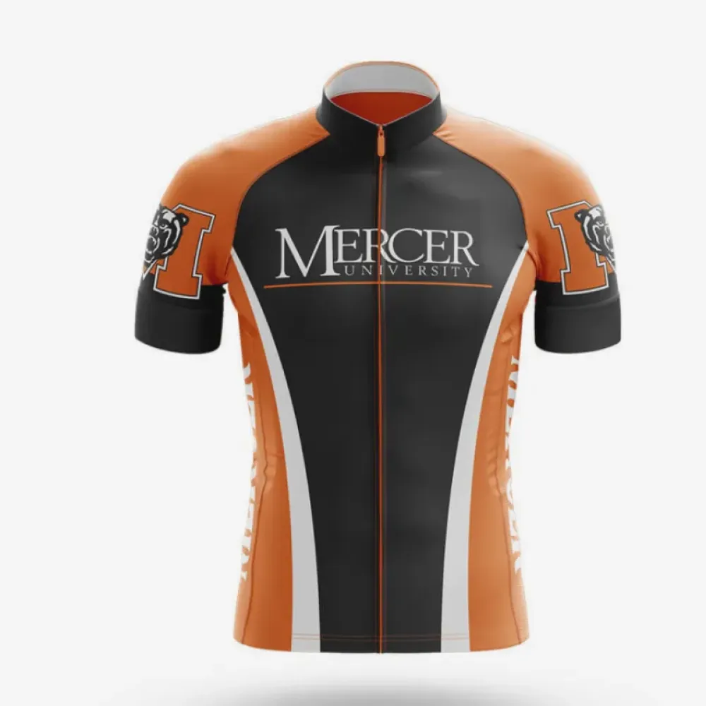 Mercer University Cycling Jersey Unique Design Black/Orange/White