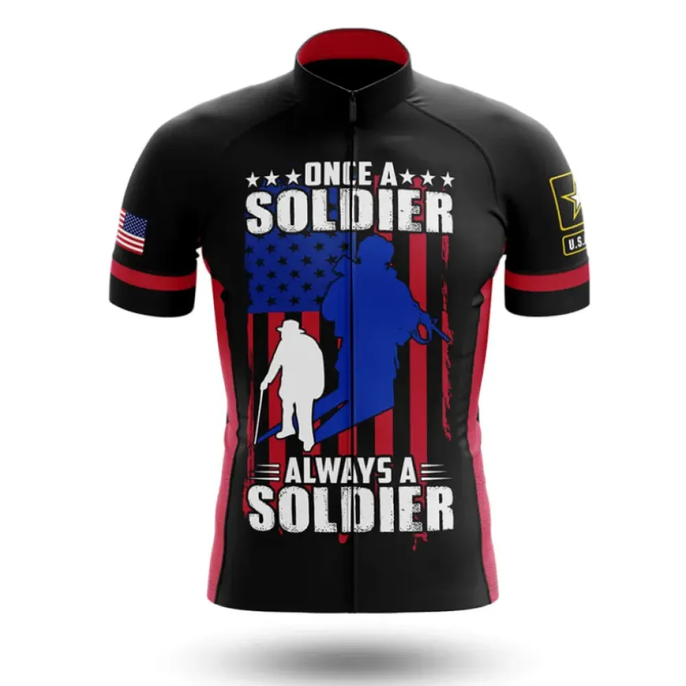 U.S. Army Cycling Jersey Once a Soldier Black/Red/Blue
