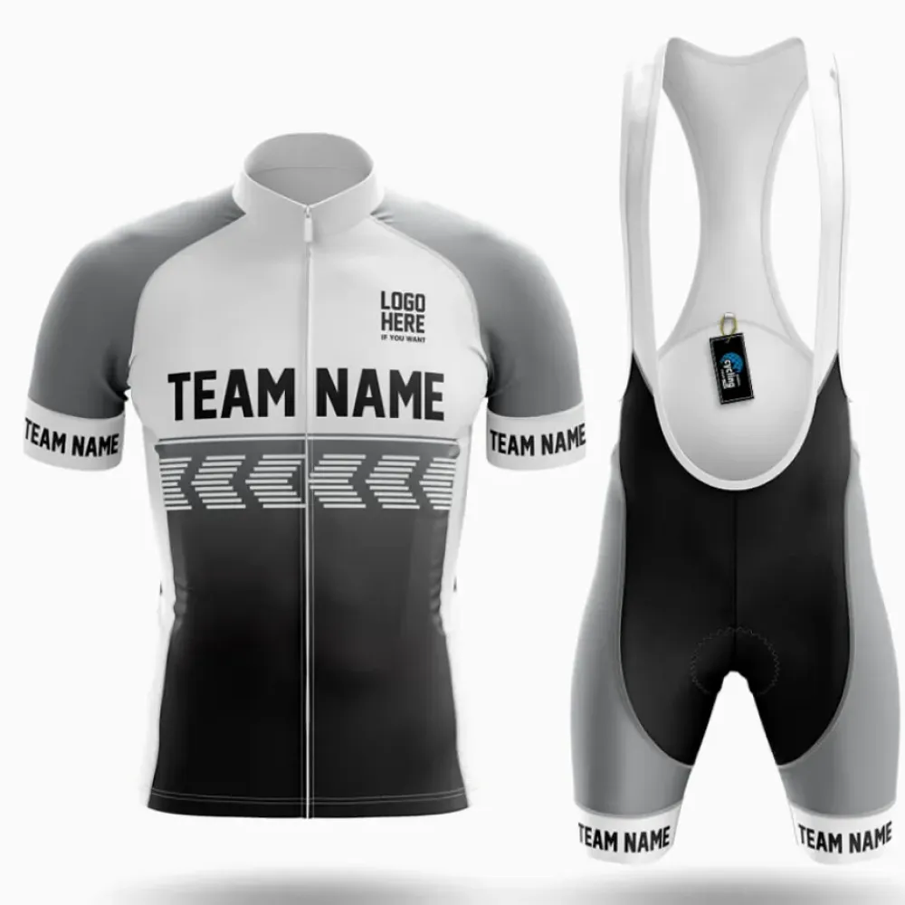 Cycling Kit Custom Team Name Grey/White/Silver