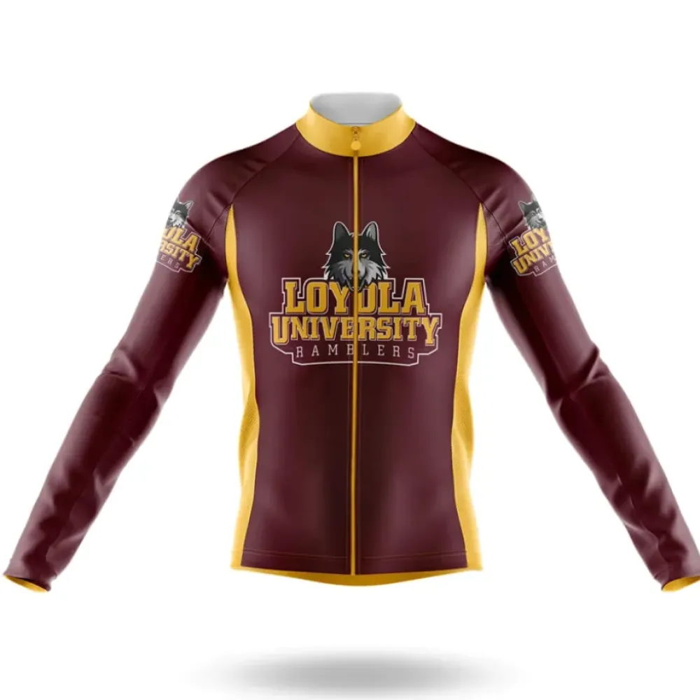 Loyola Chicago Long Sleeve Cycling Jersey Maroon/Gold/White