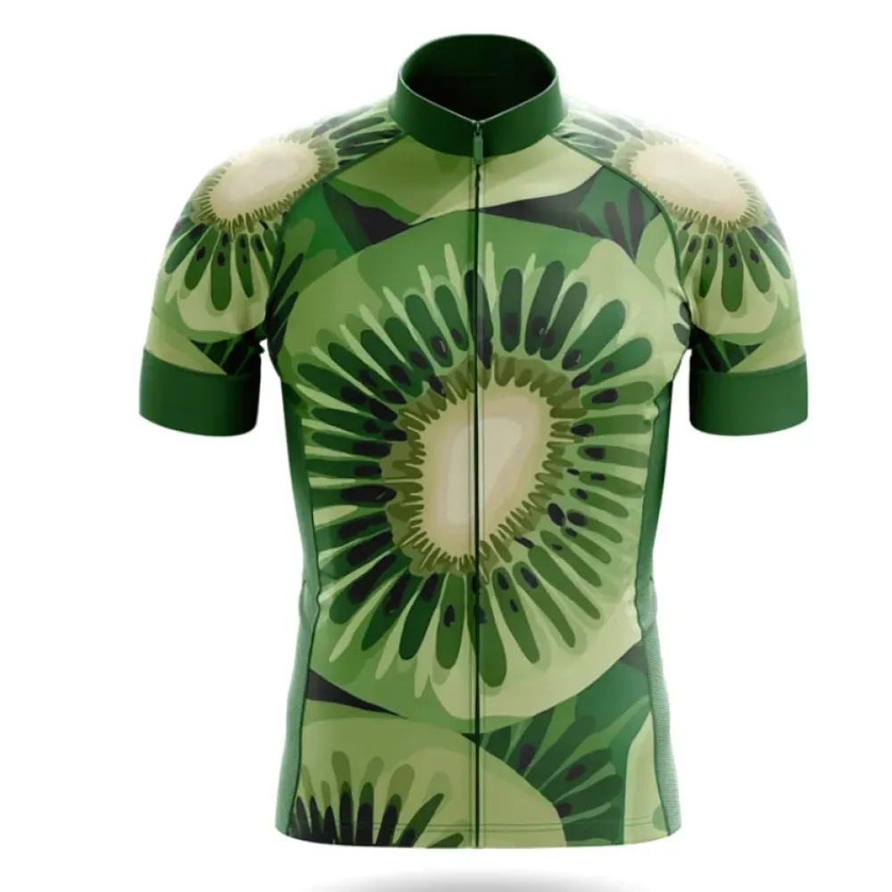 Kiwi Slice Cycling Jersey Fruit Inspired Green/Beige/Dark Green