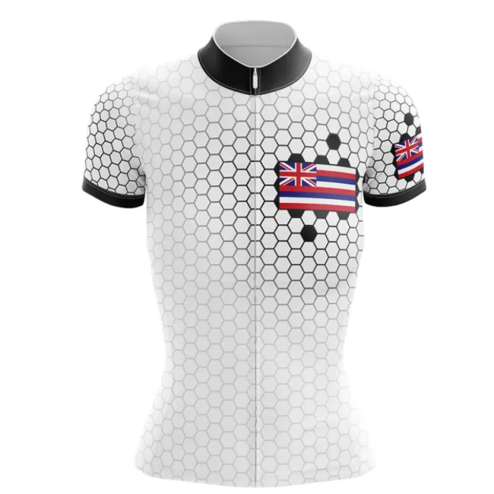 Hawaii Women V7 Cycling Jersey White/Red/Black