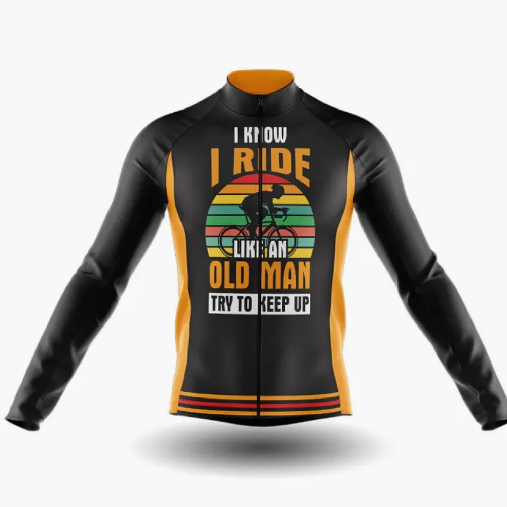 Old Man Style Cycling Jersey Black/Yellow/Red