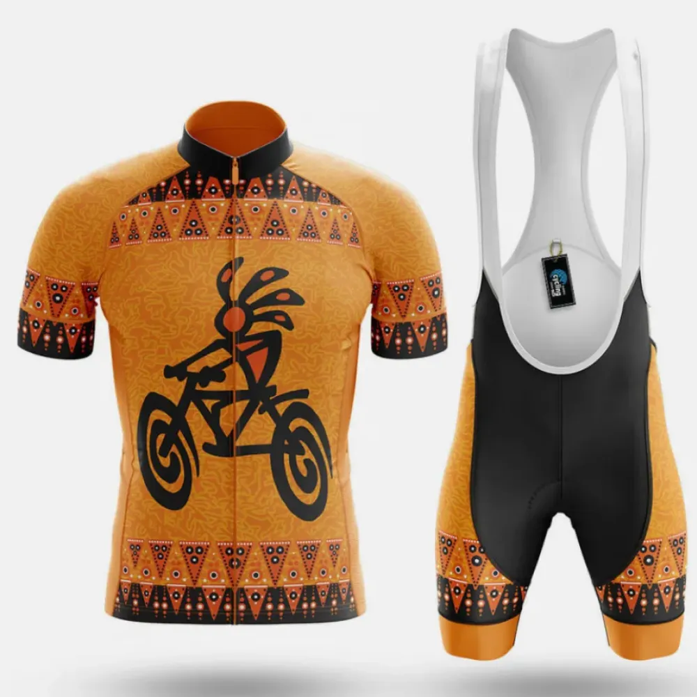 Cycling Jersey V5 Kokopelli Orange/Black/Gold
