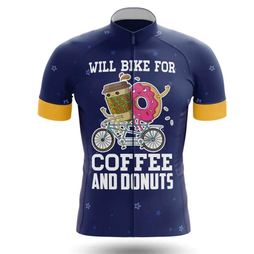 Coffee Donuts Bike Jersey Navy/Yellow/Blue